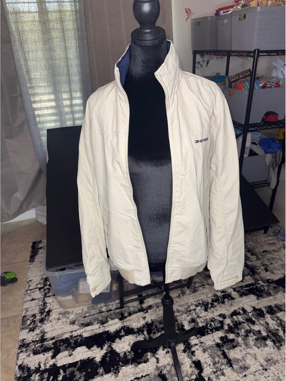 Tommy Hilfiger Men's Beige Lightweight Jacket with Logo Det.